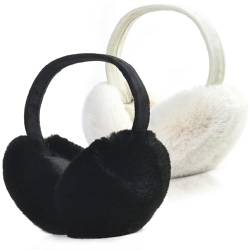 2 Stück Winter Ohrenwärmer Damen Unisex Plüsch Ohrenschützer Faltbare Warme Weiche Ohrenschutz Outdoor Faux Fur Earmuffs für Damen Herren von Unning