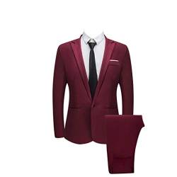 Business Anzug Mit Anzughose Herren - Anzug Herren 2 Teilig Classic Version Von Schwarz Anzüge Business Hochzeit Party Formelle Anzug Elegante Ein-Knopf Anzugjacke Slim Fit Blazer Herrenanzug von UnoSheng