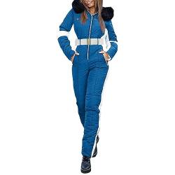 Skioverall Damen Wasserdicht Warm - Schneeanzug Damen Einteiler Skianzug Skibekleidung Hooded Snowboard Skisuit Schnee-Jumpsuit Outdoor Sport Overall Skianzüge Schnee Skifahren Sätze Snowboardjacke von UnoSheng