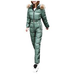 Skisuit Damen Einteiliger - Skianzug Damen Einteiler Schneeanzug Ski-Overall Hoodie Winter Warm Schnee Skianzüge Outdoor Sports Schneeanzüge Frauen Wasserdicht Snowboard Skisuit Skifahren Sätze von UnoSheng