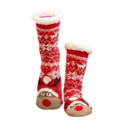 Socken Kinder 35-38 Jungen Lustig Drucken Weihnachtssocken Teppichbodensocken -Rutsch-Frauen-Baumwollsocken Dickere Socken Handy Socken (C, One Size) von UnoSheng