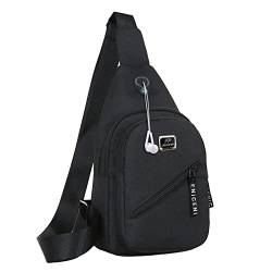 Taktische Hüfttaschen Herren Herrentasche Schulter Freizeit Brusttaschen Kuriertasche Sporttasche Taillenbeutel Taktische Hüfttaschen Herren (Black, One Size) von UnoSheng