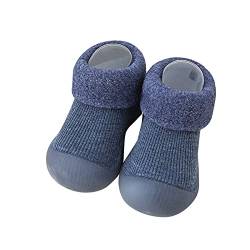 UnoSheng Baby Mädchen Sportschuhe Kleinkind Mädchen Socken Schuhe Kleinkind Fleece WarmThe Floor Socken rutschfeste Prewalker Schuhe Leuchtende Schuhe (Blue, 23 Toddler) von UnoSheng