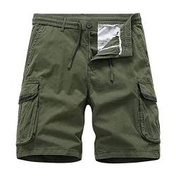 UnoSheng Beige Cargo Shorts Herren Baggy Mit Viele Taschen Cargohose Kurz Breites Bein Freizeithose MäNner Sommer Leicht Sporthose Atmungsaktive Sweathose Bequeme Outdoorhose DüNn Sports Shorts von UnoSheng