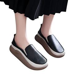 UnoSheng Damen Slip On Loafer Breite Freizeitschuhe Leichte Bequeme Wanderschuhe Damen Schuhe 44 (Black, 39) von UnoSheng