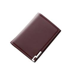 UnoSheng Geldbörsen Herren Schwarz Fashion ID Short Wallet Solid Color Men Open Purse Multiple Card Slots Clutch Bag & Kartenhüllen Für Herren (Coffee, One Size) von UnoSheng