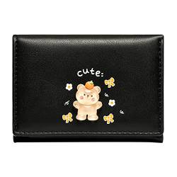 UnoSheng Geldbörsen Hersteller-Karikatur-Kaninchen PrintingShort Karikatur-Frucht-Knopf-Nette Miniclip-Mädchen-Mappen-Geldbeutel-Tasche Geldbörsen Männer (Black, One Size) von UnoSheng