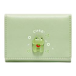 UnoSheng Geldbörsen Hersteller-Karikatur-Kaninchen PrintingShort Karikatur-Frucht-Knopf-Nette Miniclip-Mädchen-Mappen-Geldbeutel-Tasche Geldbörsen Männer (Green, One Size) von UnoSheng