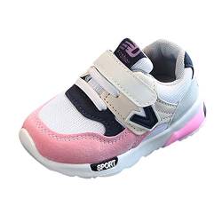 UnoSheng Halbschuhe 34 Kleinkind Baby Mädchen Kinder lässige Netz weich Laufbrief Schuhe Hausschuhe Damen Sneaker (Pink, 23) von UnoSheng