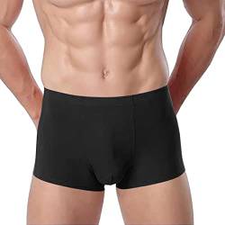 UnoSheng Herren-Unterwäsche-Boxershorts, weiche, Bequeme Baumwoll-Unterwäsche Wärme Unterwäsche Herren (Black, XXXL) von UnoSheng