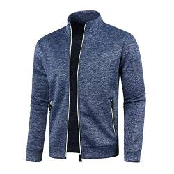 UnoSheng Sweatshirt Herren Mit ReißVerschluss, Fleecejacke Herren Dünn Leicht Übergangsjacke Slim Fit Sweatjacke Mit Taschen Casual Sportjacke Fleece GefüTtert Warm Mode Sweatjacke Winterjacke von UnoSheng