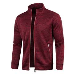 UnoSheng Sweatshirt Herren Mit ReißVerschluss, Fleecejacke Herren Dünn Leicht Übergangsjacke Slim Fit Sweatjacke Mit Taschen Casual Sportjacke Fleece GefüTtert Warm Mode Sweatjacke Winterjacke von UnoSheng