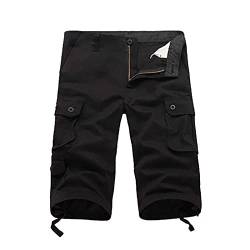 UnoSheng herren sommer kurz Arbeitshosen MäNner Latzhose Sweathose Herren Jeansoptik leinenhose herren sommer chino hose herren schwarz regular fit kurze hosen herren baumwolle von UnoSheng