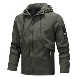 Winter Outdoorjacke Herren Winddichte Warme Kapuzenjacke ReißVerschluss Mit Pattentasche Sweatjacke MäNner Einfarbig Slim Fit Freizeitjacke Solide LäSsiges Streetwear üBergangsjacke von UnoSheng