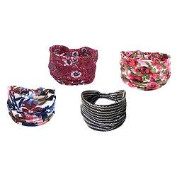 4 Stück Boho-stirnband Bandana Für Frauen Stirnbänder Für Damen-make-up Stirnband Knoten Klobige Stirnb?nder Stirnbänder Für Den Sport Haarband Breitseite Zubehör Baumwolle Fitness von Unomor