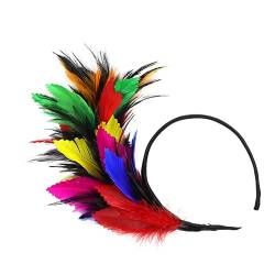 Unomor 1stk Bunte Feder Stirnbänder Maskerade Cosplay Kopfbedeckung Kostüm Der 1920er Jahre Fascinator-stirnband Aus Den 1920er Jahren Damen Stirnbänder Haarschmuck Fräulein Außenhandel von Unomor