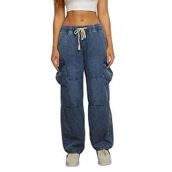 Unotobe Baggy Jeans Herren Y2K Streetwear Cargohose Damen Jeans Mehrere Taschen Parachute Pants von Unotobe
