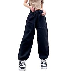 Unotobe Cargohose Damen Baggy y2k High Waist Weites Bein Jogginghose Herren Baumwolle Streetwear von Unotobe