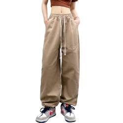 Unotobe Cargohose Damen Baggy y2k High Waist Weites Bein Jogginghose Herren Baumwolle Streetwear… von Unotobe