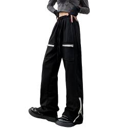 Wildlederimitat Jogginghose Herren y2k Hip Hop Baggy Hose Damen High Waist Wide Leg Sweatpants von Unotobe