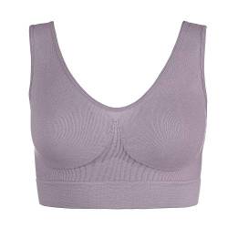 UnsichtBra Bustier Damen BH ohne Buegel | Wohlfühl Bustiers Top | Bügelloser Soft Bra | Schlaf Still Sport Bralette in vielen Farben (wellbra_sngl)(L, PasLil) von UnsichtBra