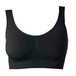 UnsichtBra Bustier Damen BH ohne Buegel | Wohlfühl Bustiers Top | Bügelloser Soft Bra | Schlaf Still Sport Bralette in vielen Farben (wellbra_sngl)(XXL, Schwarz) von UnsichtBra