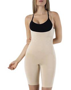 UnsichtBra Shapewear Damen Bauch Weg Body | Bauchweg Unterwäsche Korsett - Funktion | Eigener BH Bodyshaper für Frauen in schwarz, weiß u. beige (sw_2100)(M (40-46),Beige) von UnsichtBra