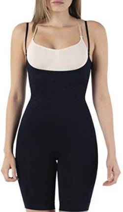 UnsichtBra Shapewear Damen Bauch Weg Body | Bauchweg Unterwäsche mit Korsett - Funktion | Bodyshaper für Frauen in Schw., weiß und beige (sw_2100)(L (44-50),Schw.) von UnsichtBra