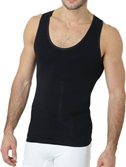 UnsichtBra Shapewear Unterhemd Herren | Body Shaper Funktionsshirt Herren | Bauchweg Kompressionsshirt Herren Weiss Beige Schwarz (sw_7100)(L, Schwarz) von UnsichtBra