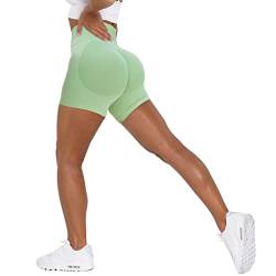 Unthewe Workout Butt Lifting Shorts für Frauen Hohe Taille Nahtlos Gym Yoga Booty Shorts, Booty Green, Klein von Unthewe