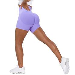Unthewe Workout Butt Lifting Shorts für Frauen Hohe Taille Nahtlos Gym Yoga Booty Shorts, Booty Purple, Mittel von Unthewe