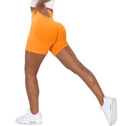 Unthewe Workout Butt Lifting Shorts für Frauen Hohe Taille Nahtlos Gym Yoga Booty Shorts, Booty Yellow, Mittel von Unthewe