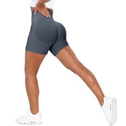 Unthewe Workout Butt Lifting Shorts für Frauen Hohe Taille Nahtlos Gym Yoga Booty Shorts, Booty dunkelgrau, Groß von Unthewe
