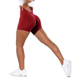 Unthewe Workout Butt Lifting Shorts für Frauen Hohe Taille Nahtlos Gym Yoga Booty Shorts, Scrunch Scarle, Groß von Unthewe