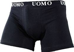UOMO 10 x Plain Cotton Boxer Shorts Mens Underwear Clasico Black Blue Grey - - Large von Uomo