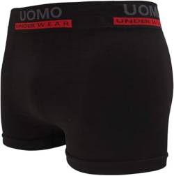 UOMO Herren Boxershorts Microfaser Schwarz Uni 4er 6er (4, M/L) von Uomo