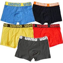 Uomo 5/10 Pack Boxershorts Retroshorts Baumwolle Herren UNTERWÄSCHE Unterhose (5, XL (175/95CM)) von Uomo