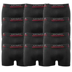 Uomo Boxershorts Unterhosen Boxer Shorts K1505 Mikrofaser Unterwäsche (M/L, 18er Pack nur Schwarz) von Uomo