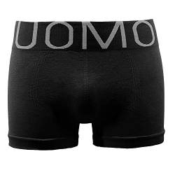 Uomo Boxershorts Unterhosen Boxer Shorts Schwarz Unterhose Neonfarben 6er Pack (Schwarz, M/L) von Uomo