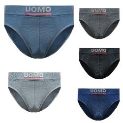 Uomo Herren 5er-Pack Slips Unterhosen aus Mischgewebe M/L und XL/XXL (M/L, Klassisch, DE/NL/SE/PL, Alphanumerisch, Einheitsgröße, Regular, Regular, Polyester-Mischung, 5, Slip2023) von Uomo