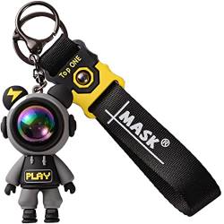 Uoocg Astronaut Schlüsselbund schlüsselring schwarz mit karabiner Schlüsselanhänger personalisiert Paar Schlüsselband Auto Anhänger Frau Kinder Jungen von Uoocg