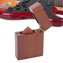 Uozonit Gitarren-Pick-Etui in leichterer Form, Aufbewahrungsbox für Plektrum-Plektren - Gitarrenplektren-Etui - Tragbare hölzerne Gitarren-Pick-Box zur Aufbewahrung von Gitarren-Picks, von Uozonit