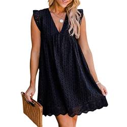 California Romper Dress with Shorts,Cotton Short Skirt Solid Color Dress California Lace Dress Romper (Black,XXL) von Updays