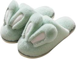 Frauen-nette Kaninchen-Ohr-Plüsch-Hausschuhe Haus rutschfeste flauschige Häschen-Hausschuh-warme Plüsch-Tier-Schuhe (E 37-38) von Updays