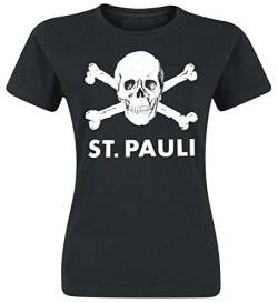 1.FC St. Pauli - Totenkopf Girlie Shirt, schwarz, Grösse L von Upsolut