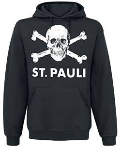 FC St. Pauli Totenkopf I Männer Kapuzenpullover schwarz 3XL 100% Baumwolle Fan-Merch, Fußball von Upsolut