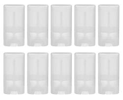 10 Stück 15 ml Deodorant Behälter Oval Lippenbalsam Röhrchen mit Deckel Leere Kunststoff Lippenbalsam Probe Container (Transparent) von Upstore