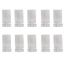 10 Stück 15 ml Deodorant Behälter Oval Lippenbalsam Röhrchen mit Deckel Leere Kunststoff Lippenbalsam Probe Container (Weiß) von Upstore
