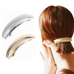 2 Stück französische Haarspangen Retro Metall Haarspangen Exquisite Haarspangen Haarschmuck für Frauen Damen Mädchen (Gold + Silberton) von Upstore