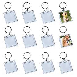 25 Stück klare Acryl-Schlüsselanhänger für Fotos Leere quadratische Form Bilderrahmen Schlüsselanhänger Schlüsselanhänger Einsatz Personalisierter Schlüsselanhänger Snap-in-Einsatz für Geschenk von Upstore